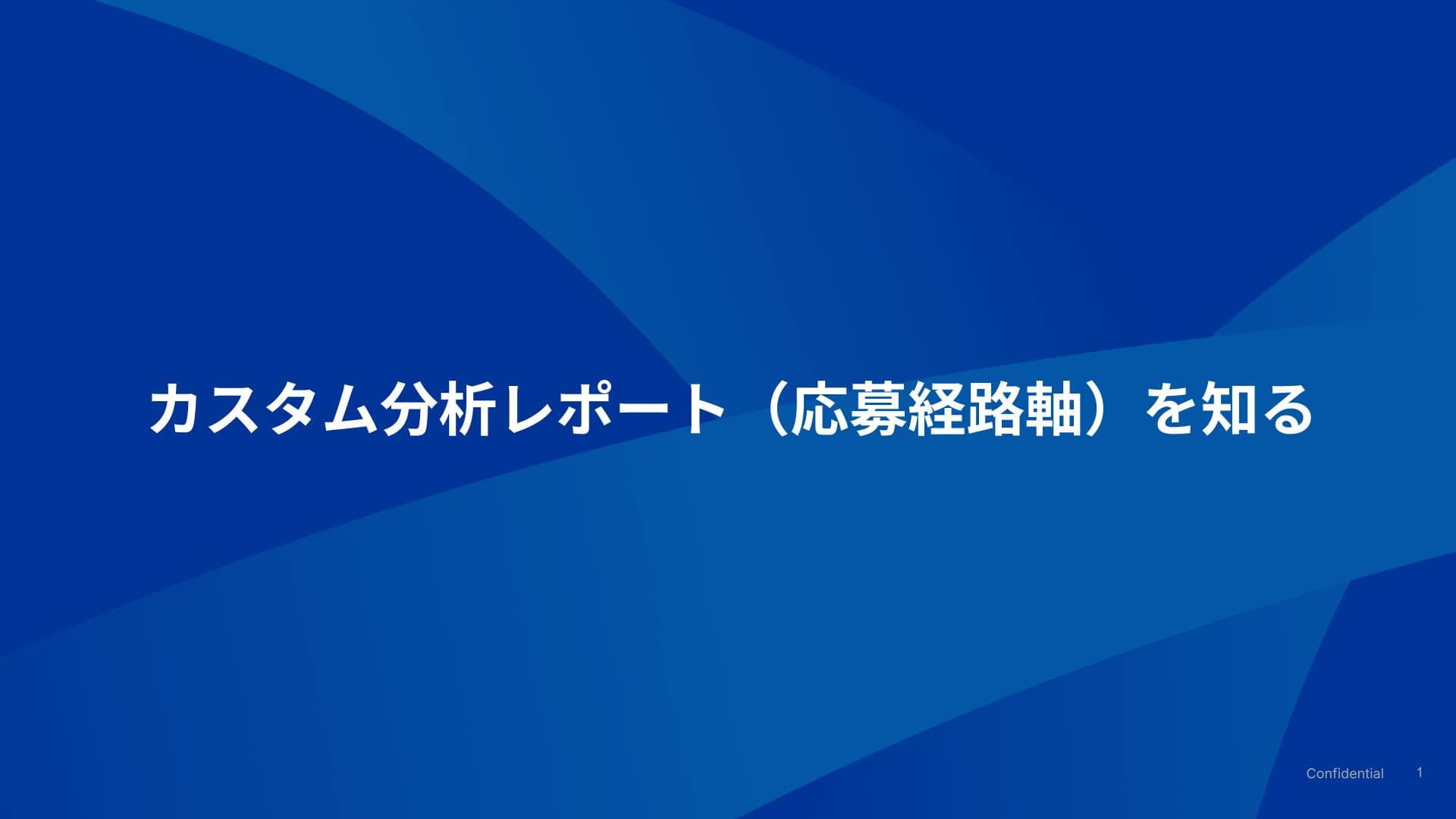 カスタム分析レポート（応募経路軸）を知る